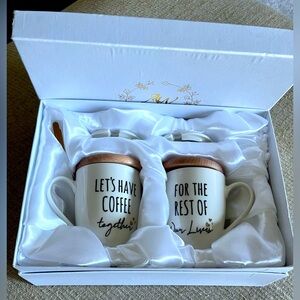 NIB Coffee Cup Mug Set Wedding Gift